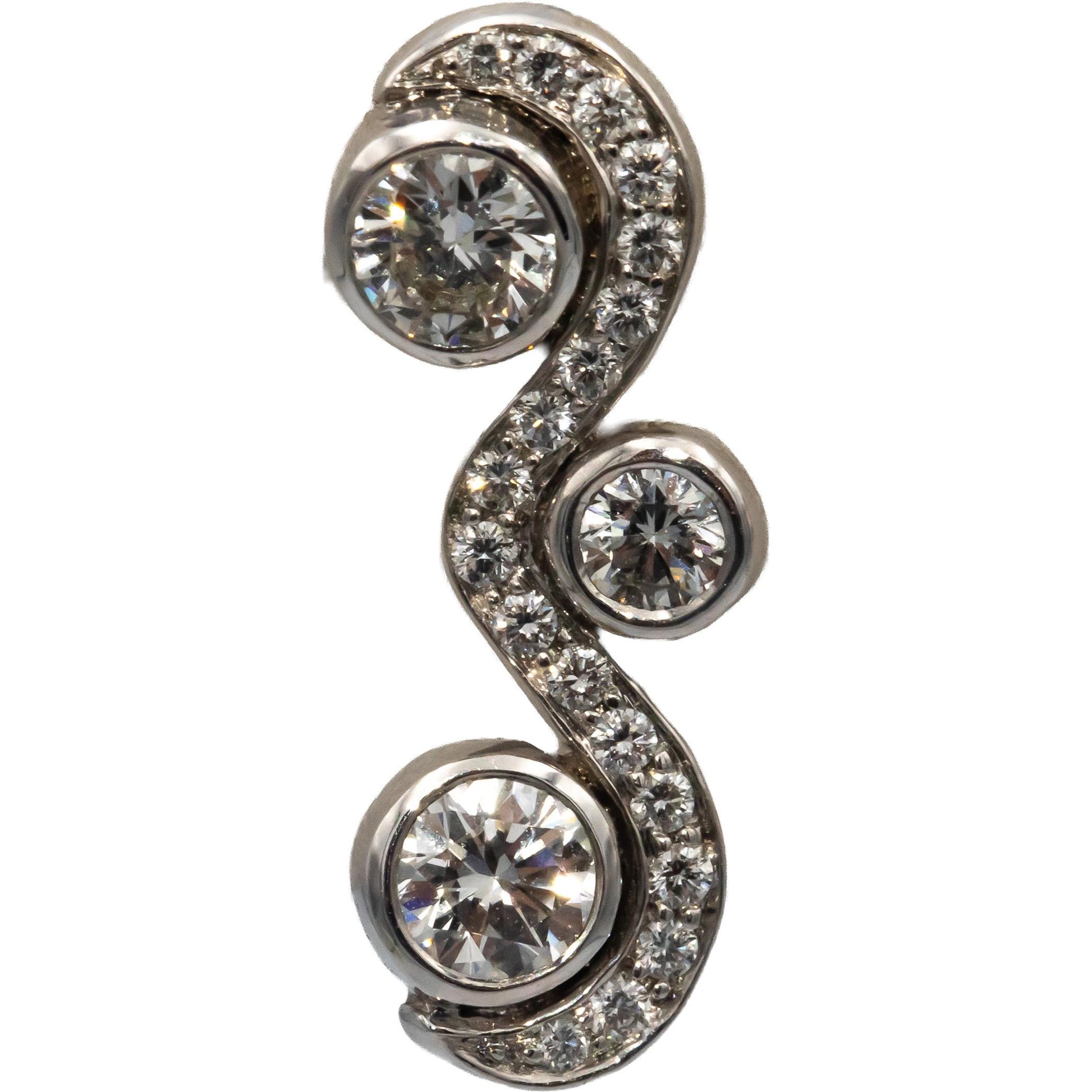18k White Gold Jewelry VS Round Diamond Drop Stud Earrings 1.45CT