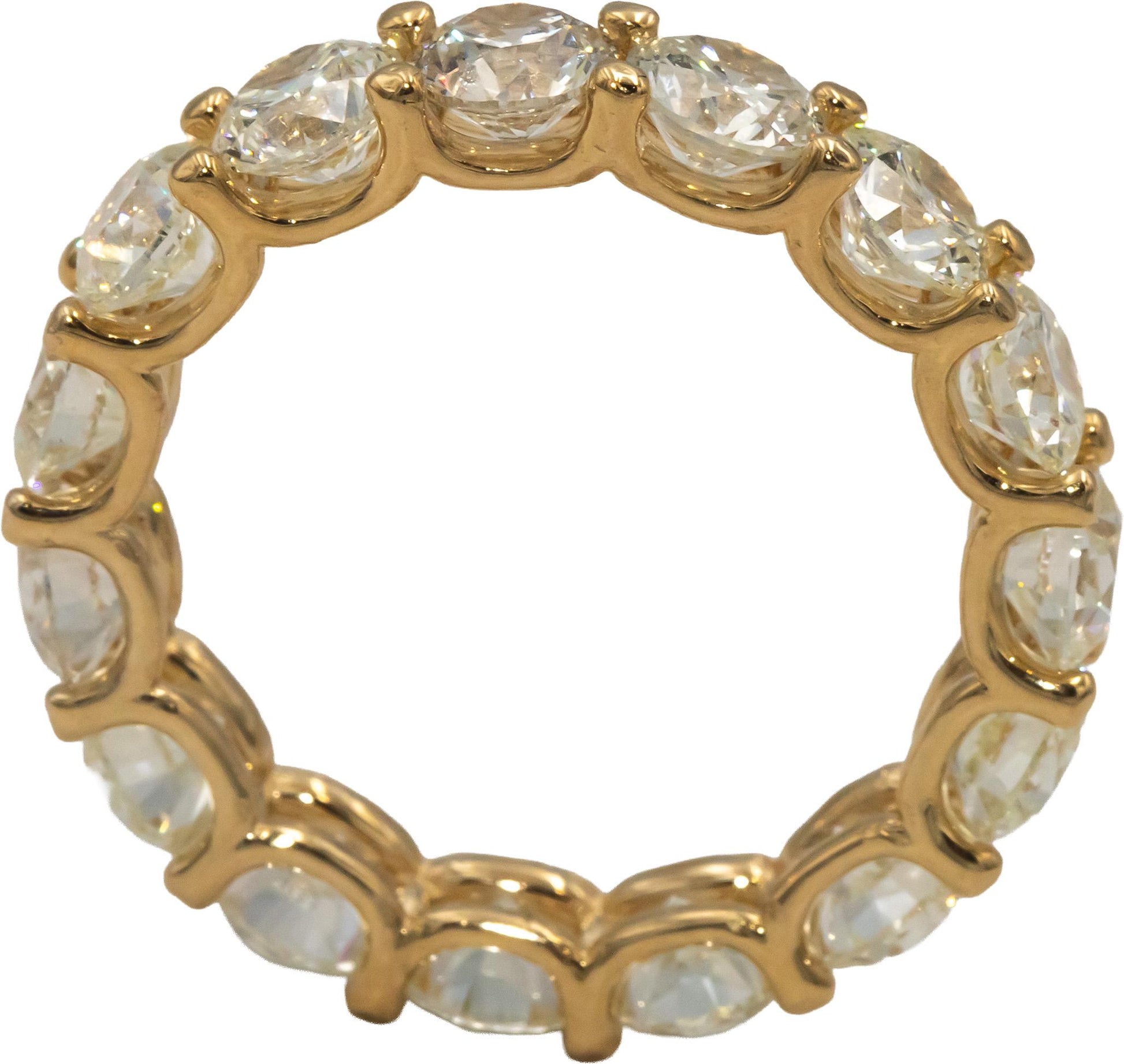 14k Yellow Gold VS Round Diamond Eternity Band Ring 5.82CT Size 7.25