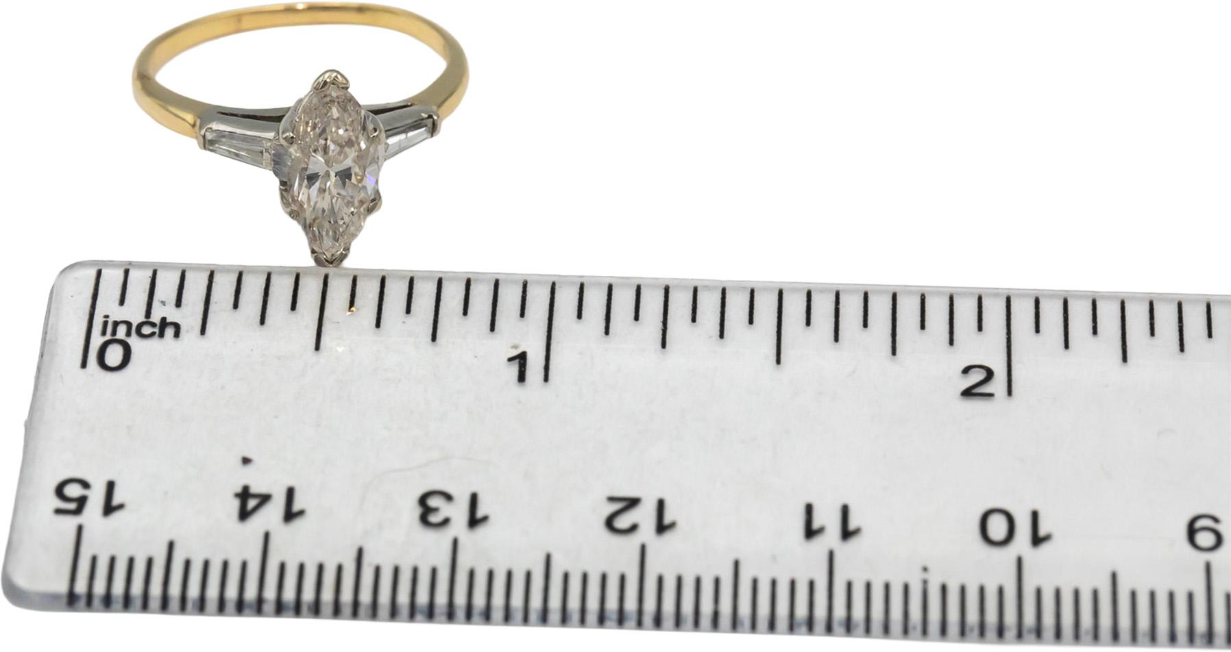 14k Yellow & White Gold Diamond Engagement Ring 1.32CT w/ 1.20CT Center Size 7