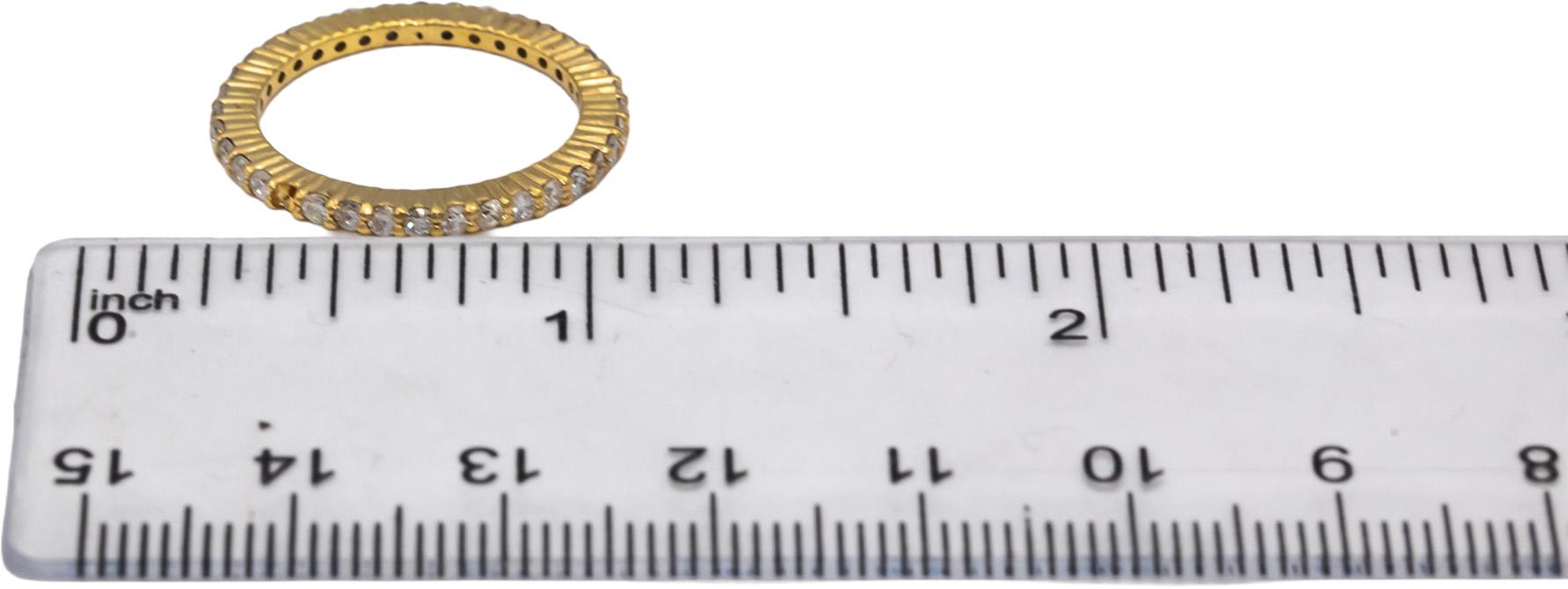 18k Yellow Gold Round Diamond Eternity Band Ring 0.76CT Size 6