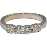 18k White Gold Round Diamond Four Stone Band Ring 0.56CT Size 5.75