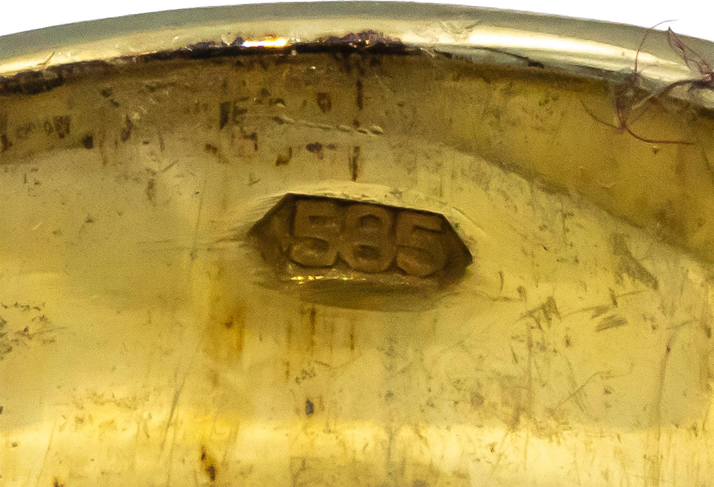 14k Yellow Gold VS Round Diamond & Lapis Lazuli Band Ring 0.33CT Size 6