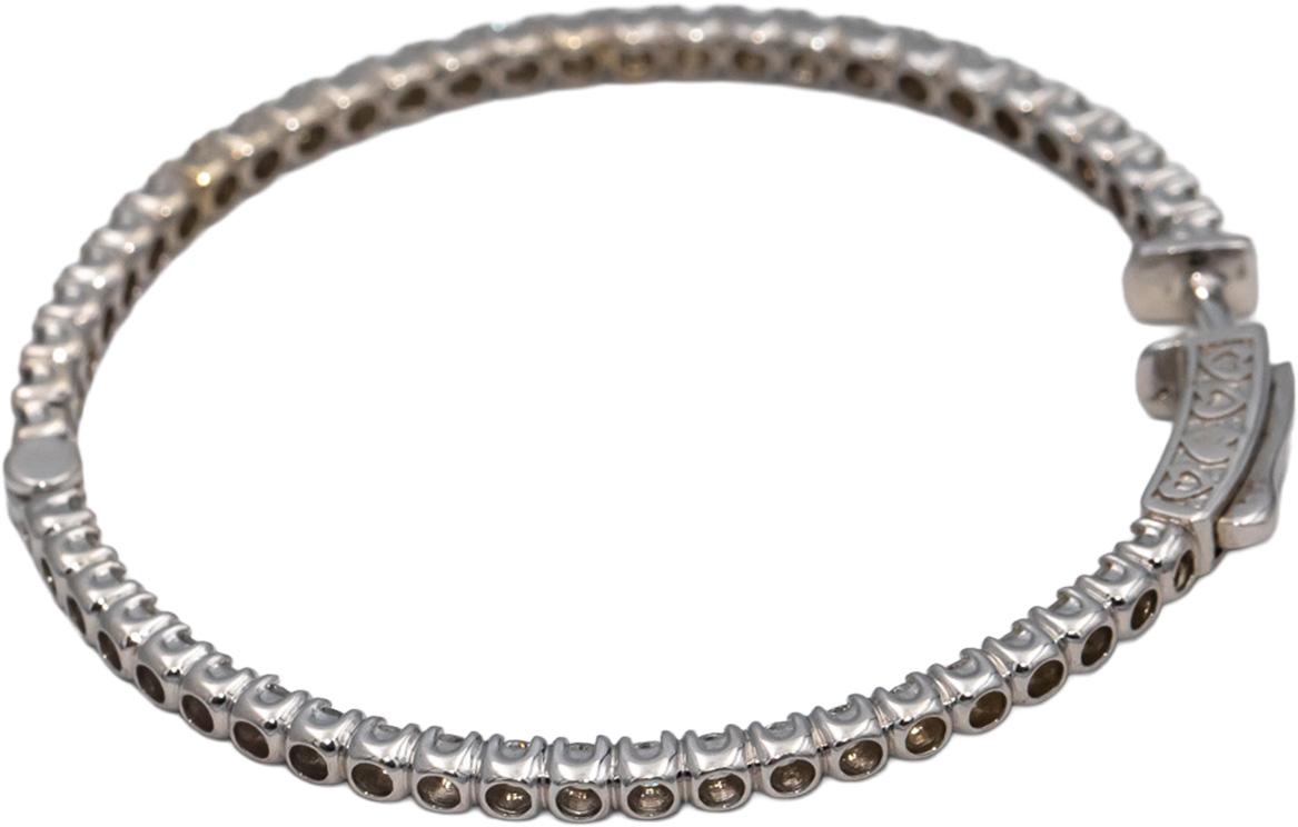 14k White Gold VS Round Diamond Inside Out Hoop Earrings 2.90CT