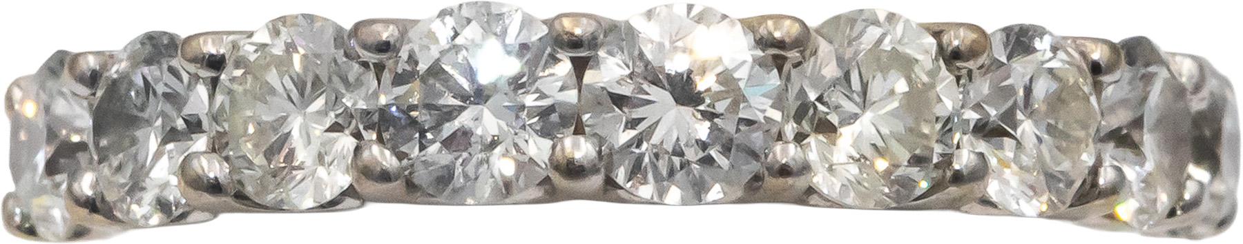 ODELIA 18k White Gold Round Diamond Half Eternity Band Ring 1.80CT Size 7.5