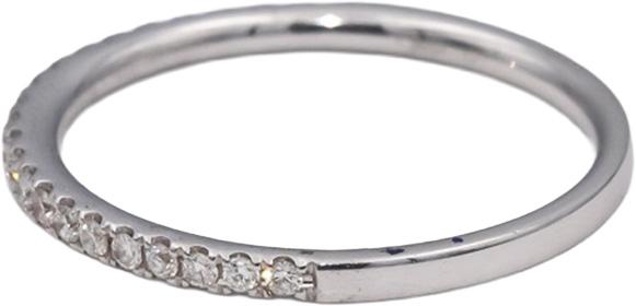 ODELIA 18k White Gold Round Diamond Band Ring 0.25CT Size 7