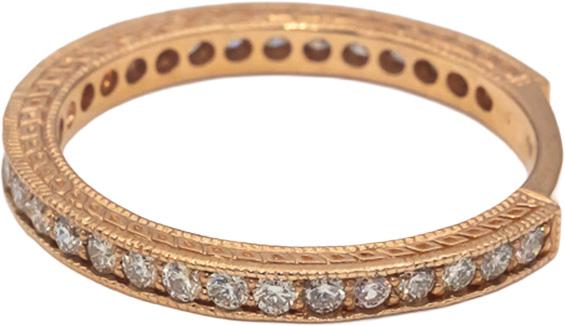 14k Rose Gold Round Channel Set Diamond Filigree Band Ring 0.60CT Size 7