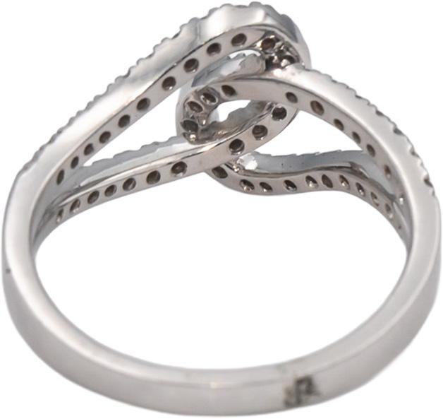14k White Gold VS Round Diamond Interlocking Band Ring 0.35CT Size 7.25