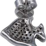 18k White Gold Round Diamond Cluster Tropical Angel Fish Stud Earrings 0.40CTW