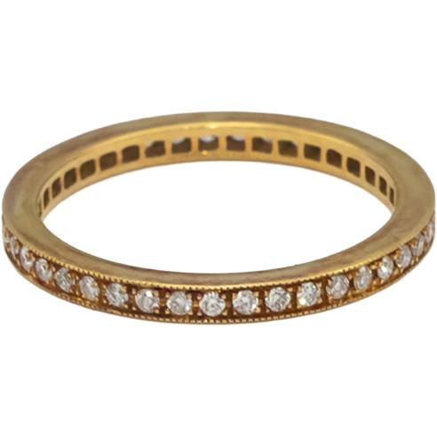 ODELIA 18k Gold Round Channel Set Diamond Eternity Band Ring 0.70CT Size 6.5