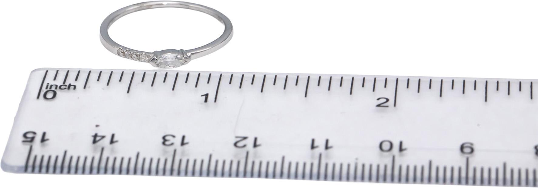 18k White Gold VS Marquise & Round Diamond Band Ring 0.20CT Size 7