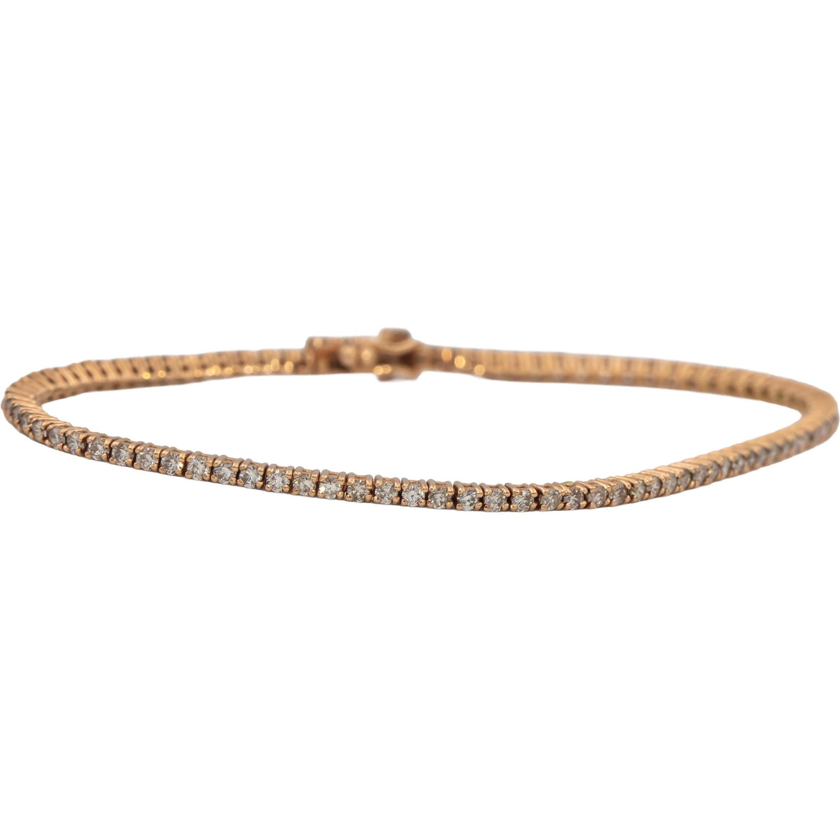 14k Rose Gold Round Diamond Tennis Bracelet 1.72CT