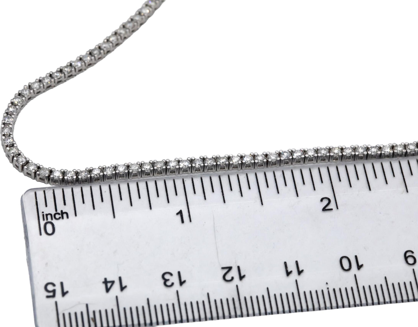 18k White Gold Round Diamond Tennis Necklace 4.73CT