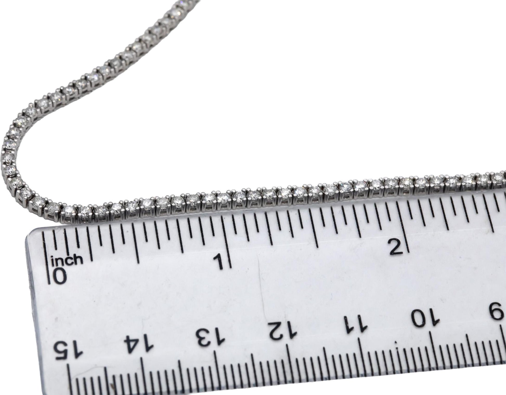 18k White Gold Round Diamond Tennis Necklace 4.73CT