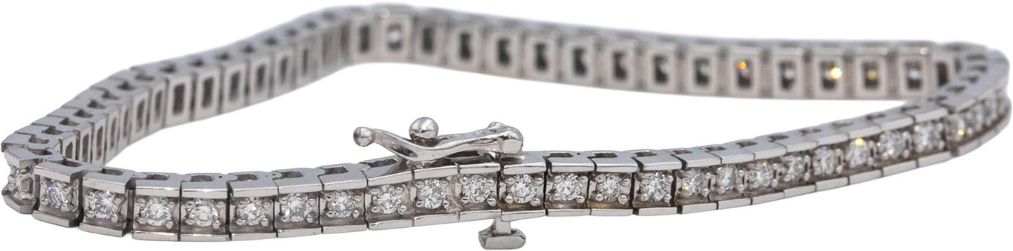 14k White Gold VS Round Diamond Tennis Bracelet 3.0CT