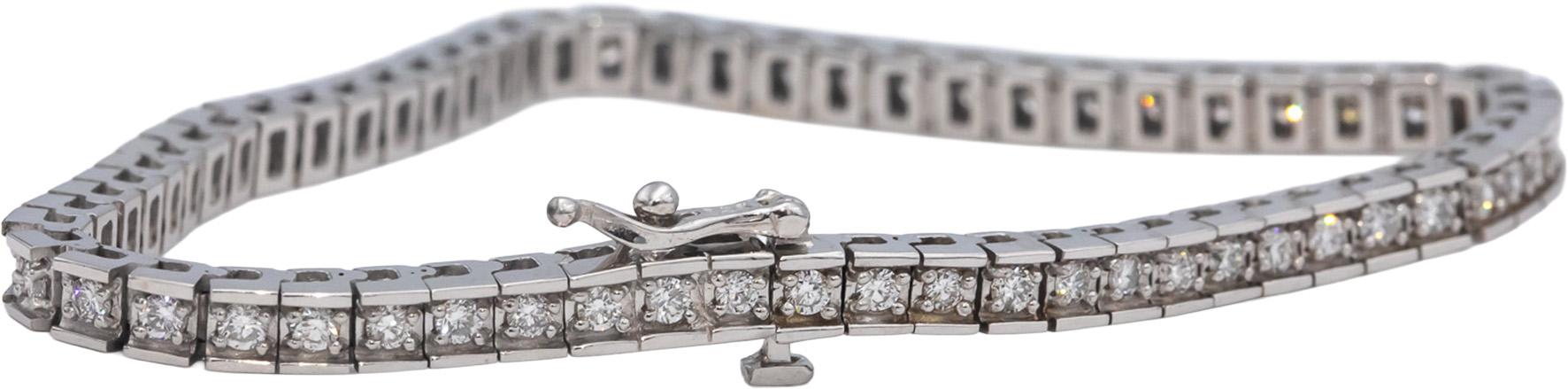 14k White Gold VS Round Diamond Tennis Bracelet 3.0CT