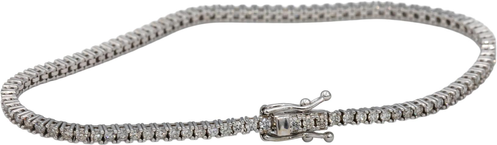 14k White Gold Round Diamond Tennis Bracelet 1.72CT