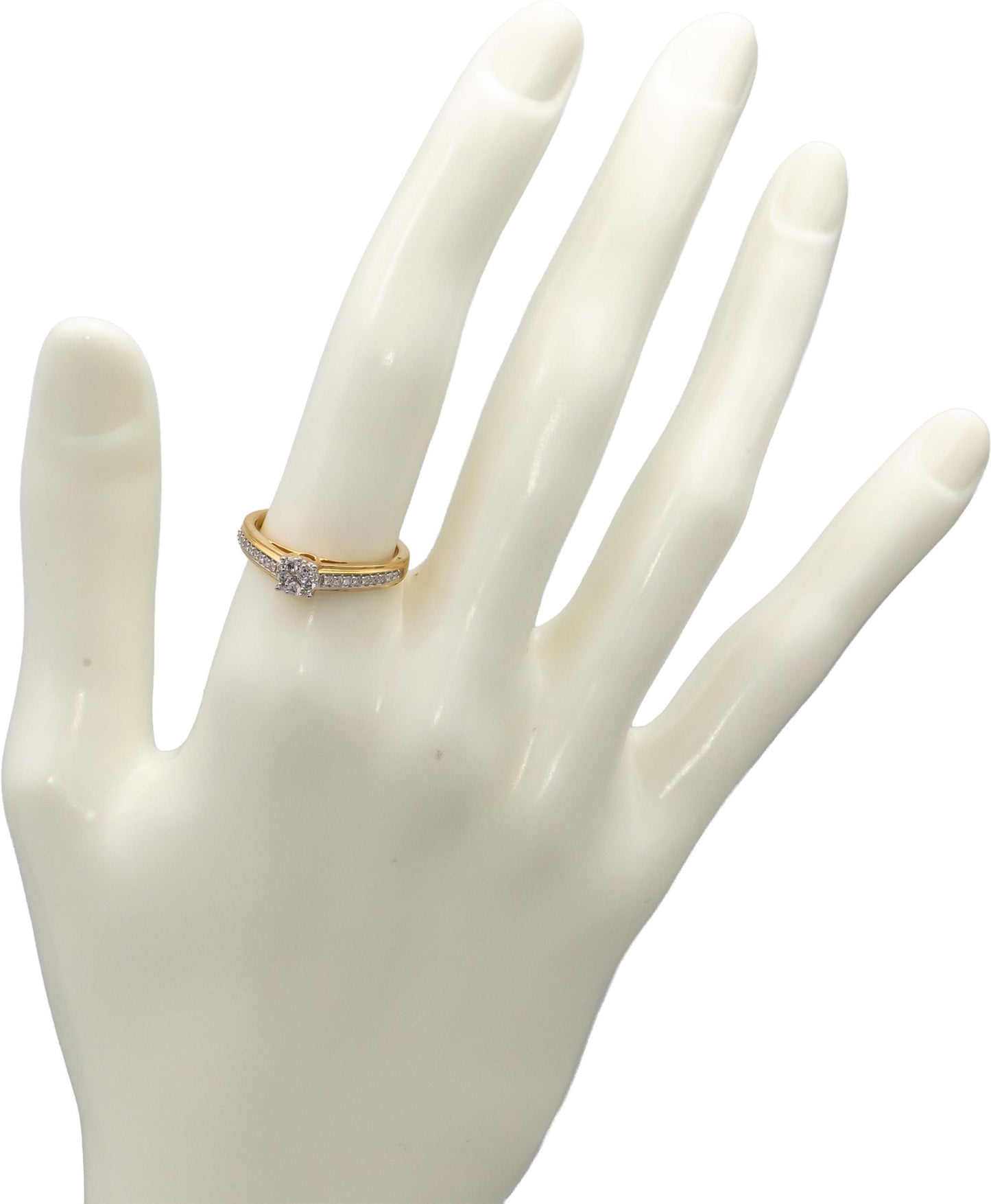 18k Yellow Gold VS Round Diamond Cocktail Ring 0.23CT Size 6.25