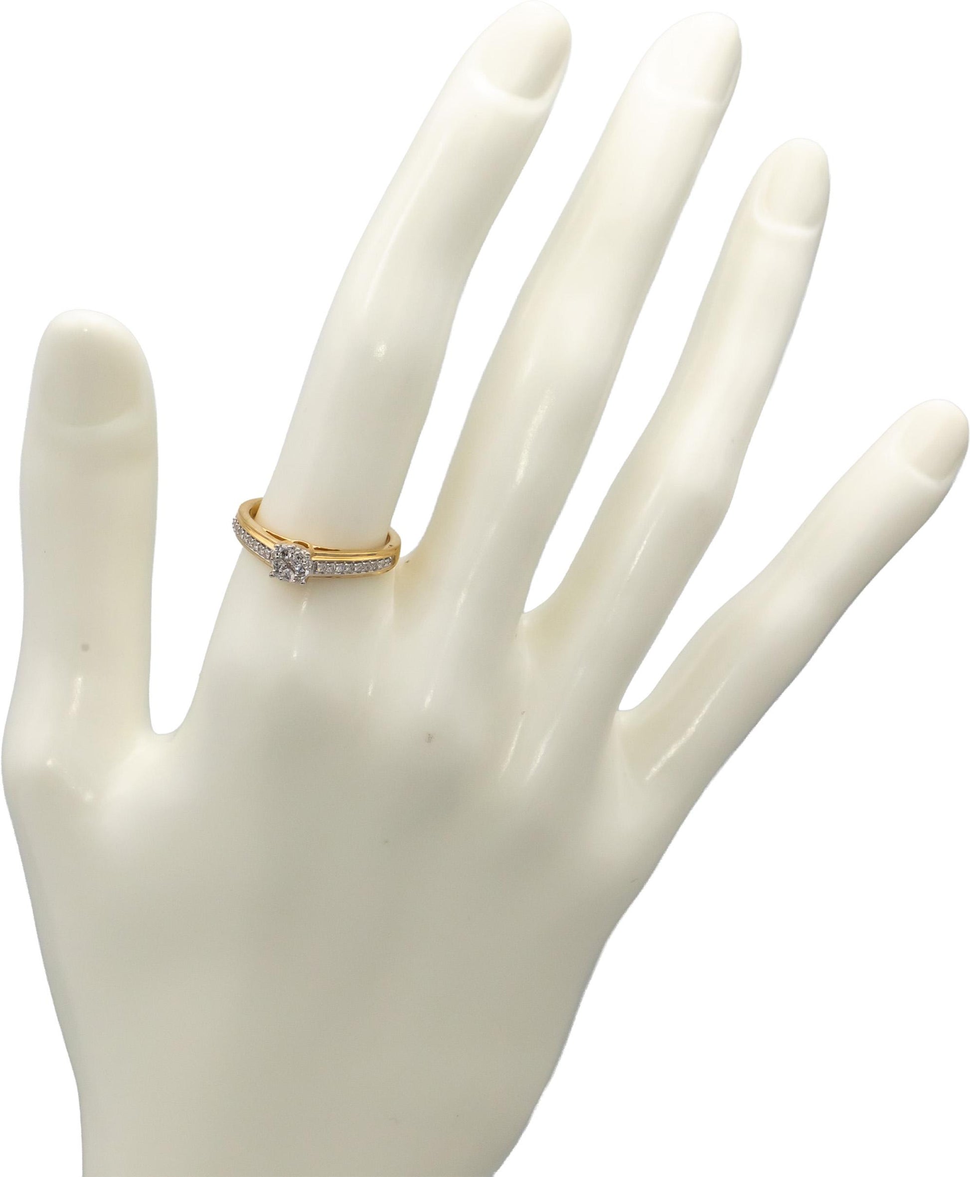 18k Yellow Gold VS Round Diamond Cocktail Ring 0.23CT Size 6.25