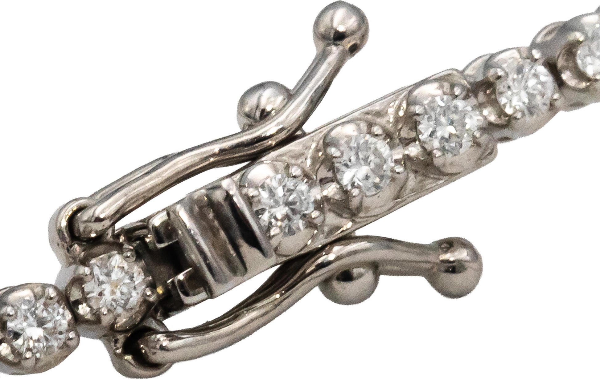 14k White Gold Round Diamond Tennis Bracelet 1.30CT