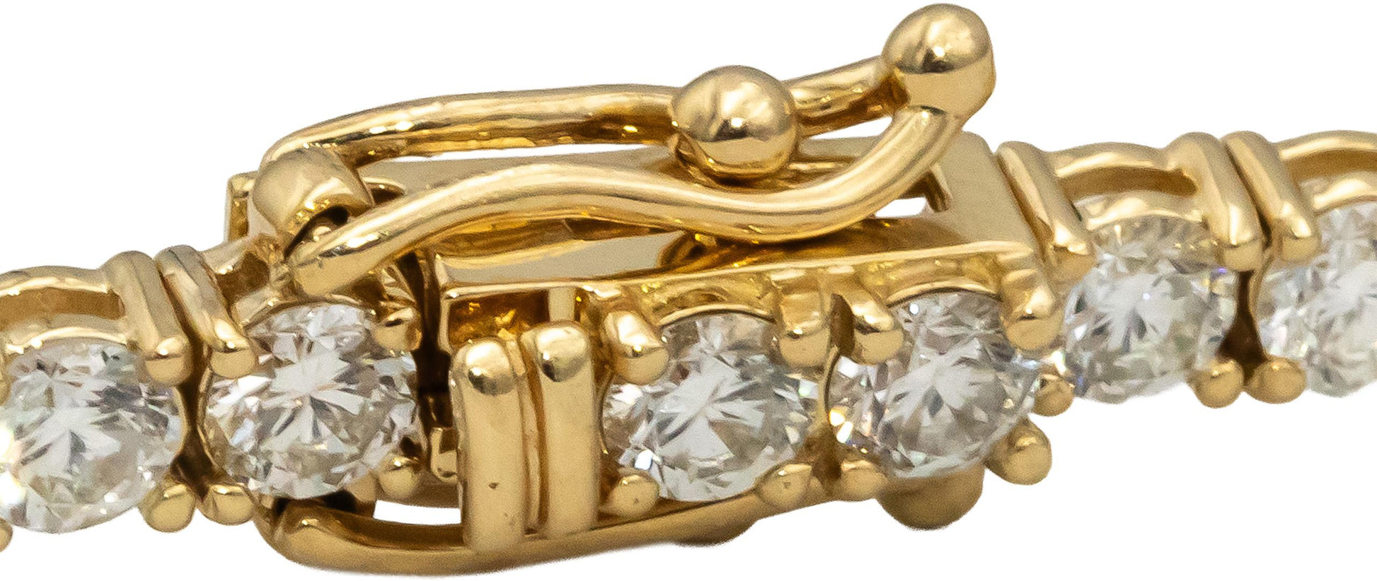 14k Yellow Gold VS Round Diamond Tennis Bracelet 6.0CT