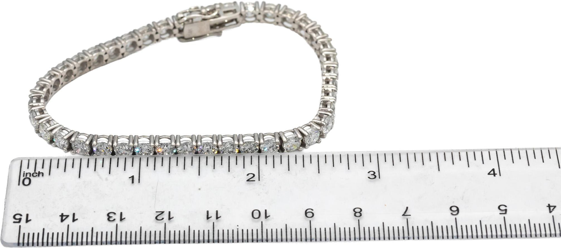 14k White Gold Round Diamond Tennis Bracelet 11.05CT