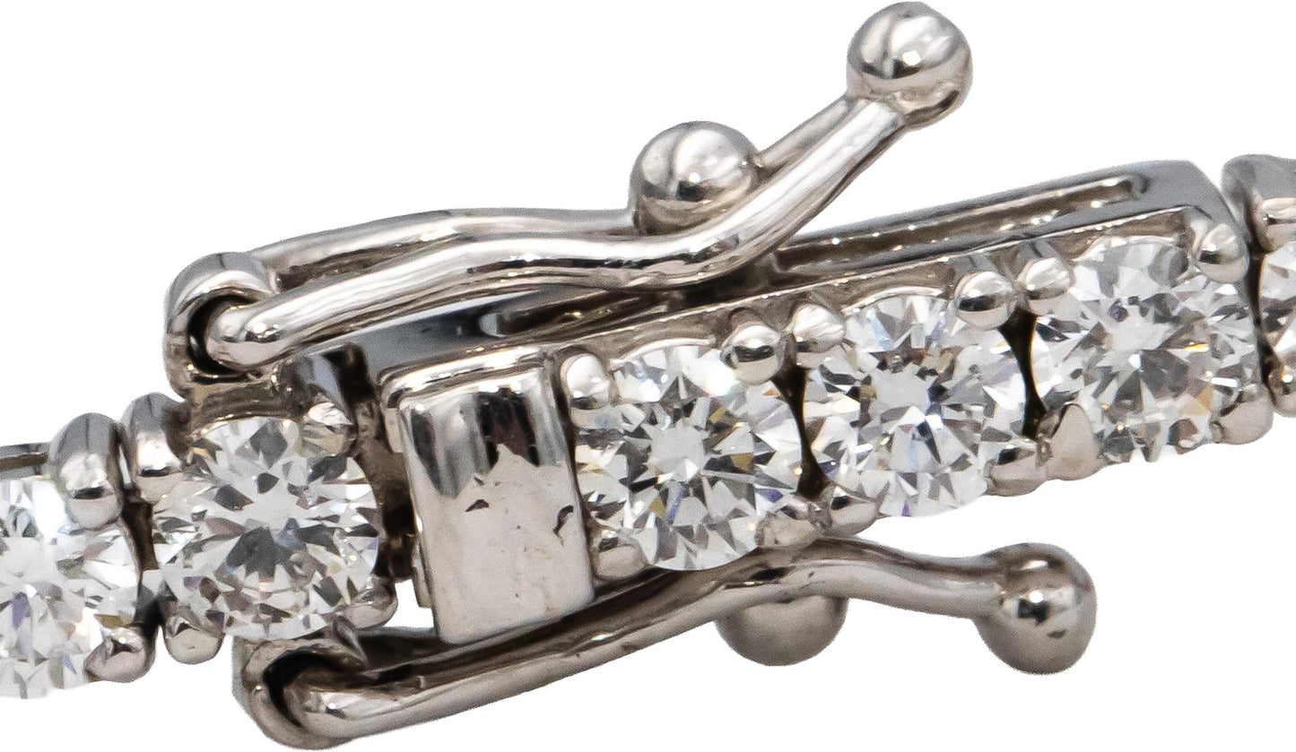 14k White Gold VS Round Diamond Tennis Bracelet 4.65CT