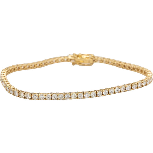 14k Yellow Gold VS Round Diamond Tennis Bracelet 4.14CT