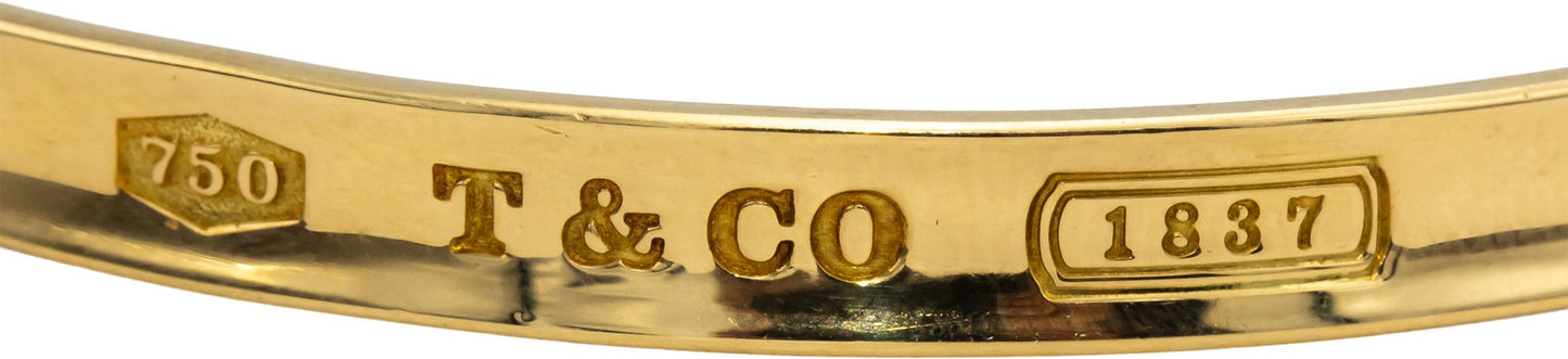 TIFFANY & CO. 18k Yellow Gold 1837 Narrow Bangle Bracelet
