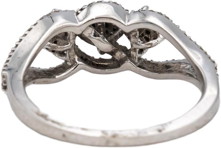 14k White Gold Round Diamond Cluster Cocktail Ring 0.30CT Size 7