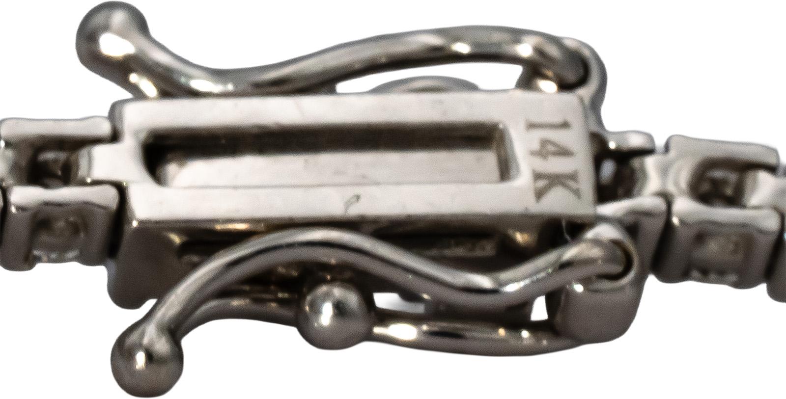 14k White Gold Round Diamond Tennis Bracelet 2.59CT