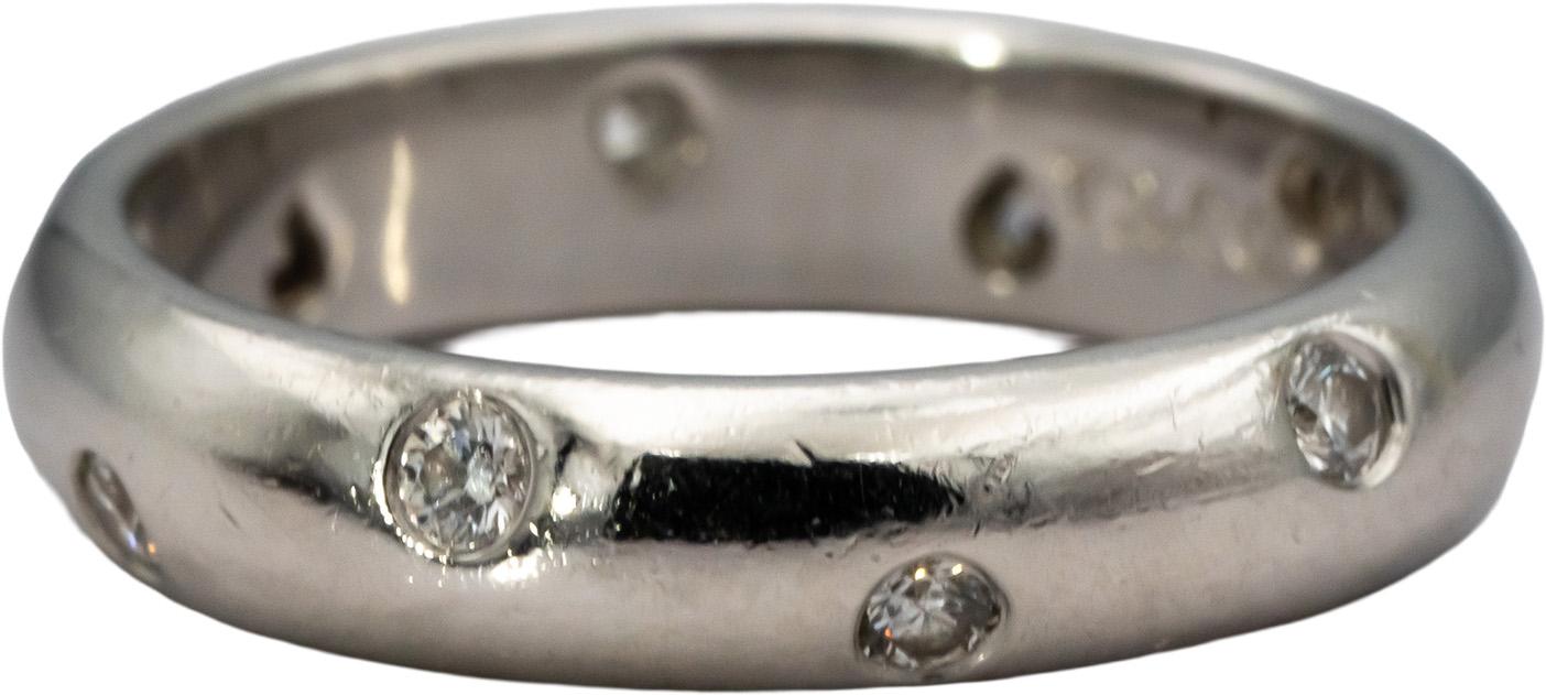 TIFFANY & CO. Platinum Etoile VS Round Diamond Eternity Ring 0.30CT Size 5.75
