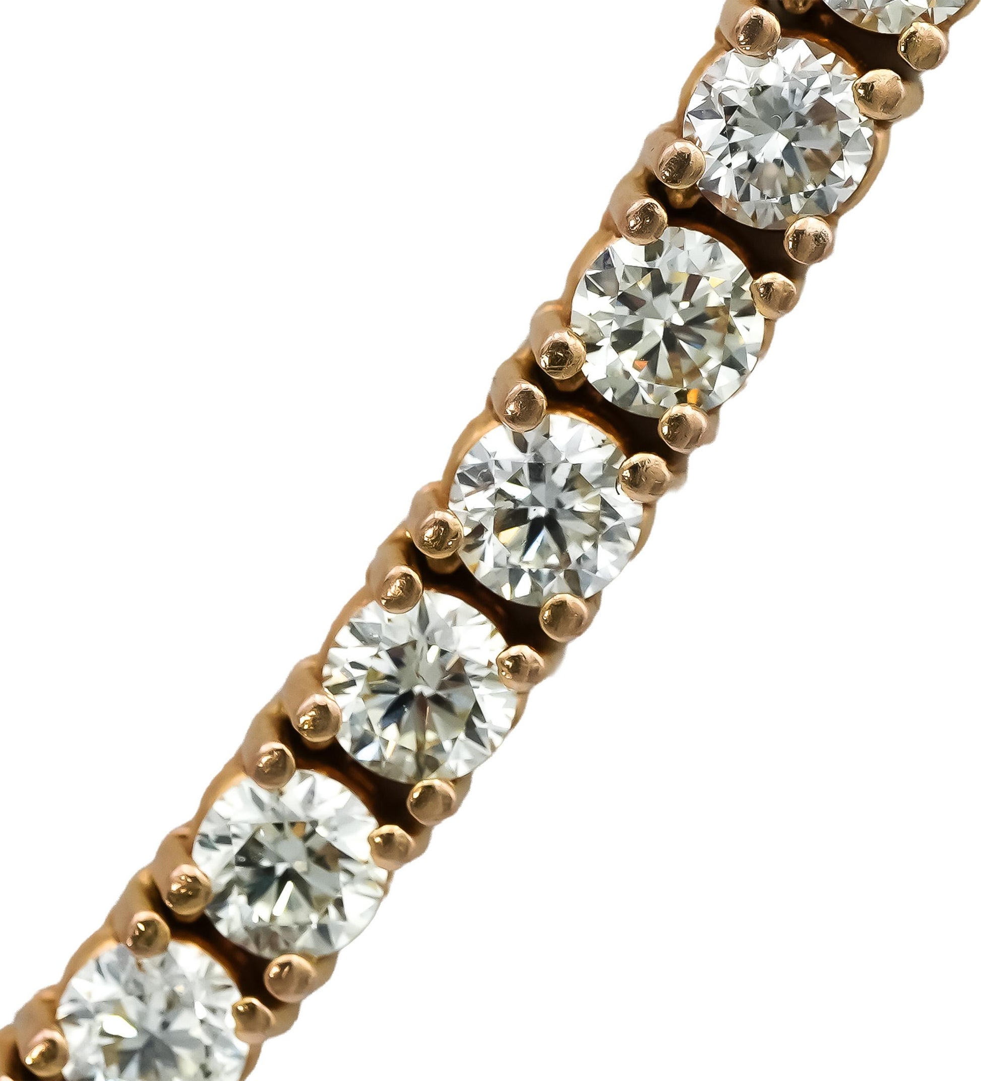 14k Rose Gold VS Round Diamond Tennis Necklace 51.13CT