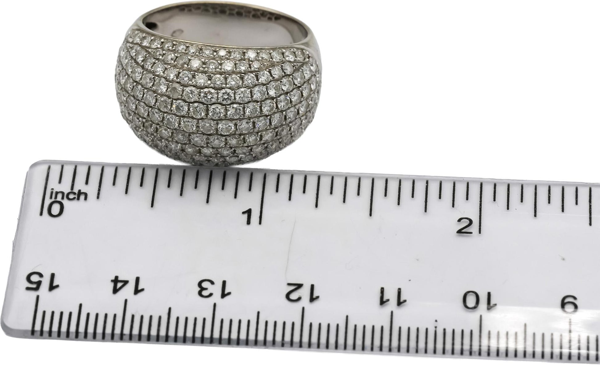 18k White Gold Round Diamond Cluster Dome Cocktail Ring 3.0CT Size 9