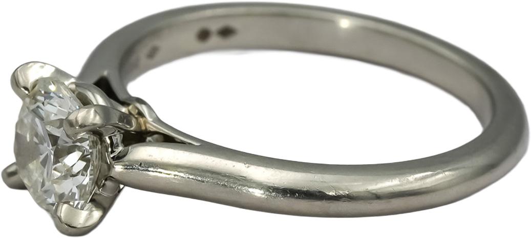 GIA Cert. CARTIER Platinum VS1/F Round Diamond Engagement Ring 1.50CT Size 60