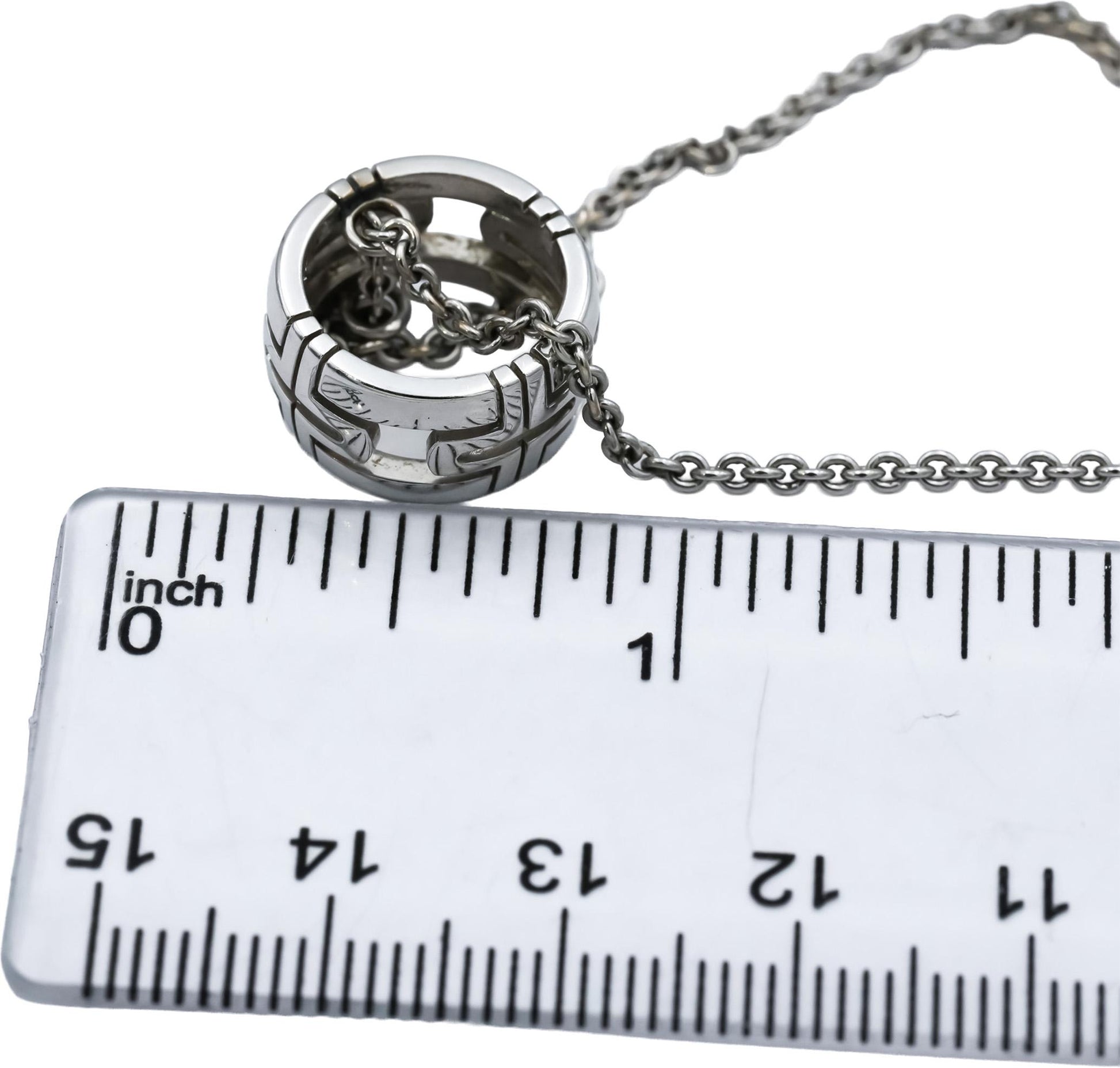 BVLGARI 18k White Gold Parentesi Pendant Necklace