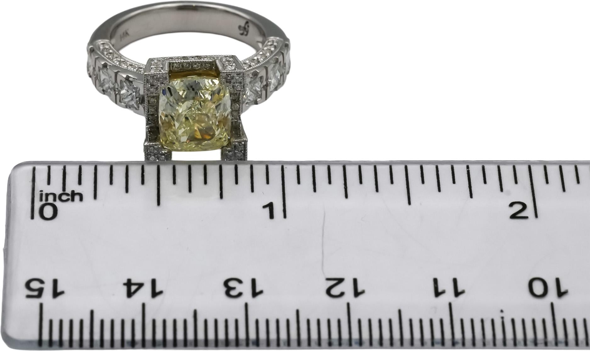 GIA Certified 14k White Gold Diamond Engagement Ring 4.01CT w/ 3.01CT Center