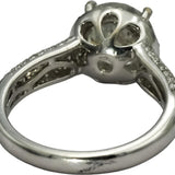 18k White Gold Round Diamond Engagement Ring 2.75CT w/ 2.25CT Center Size 6.75