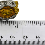 18k White Yellow Gold Citrine Yellow Sapphire Diamond Cocktail Ring 7.85CT Sz 7