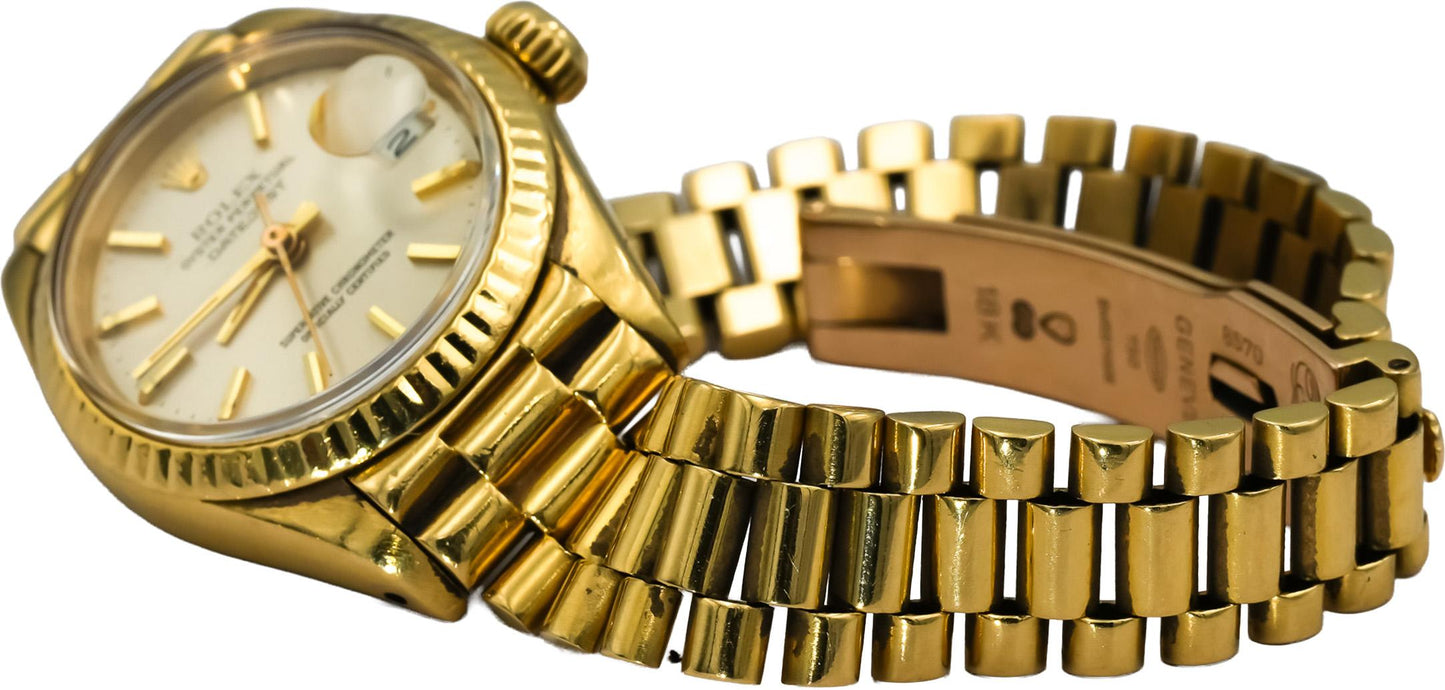 ROLEX Vintage 18k Yellow Gold Lady-Datejust Automatic Watch Ref. 6917
