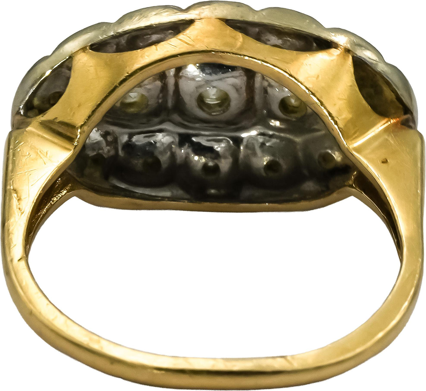 Vintage Antique 14k Yellow & White Gold Diamond Cocktail Ring 0.50CT Size 5.5