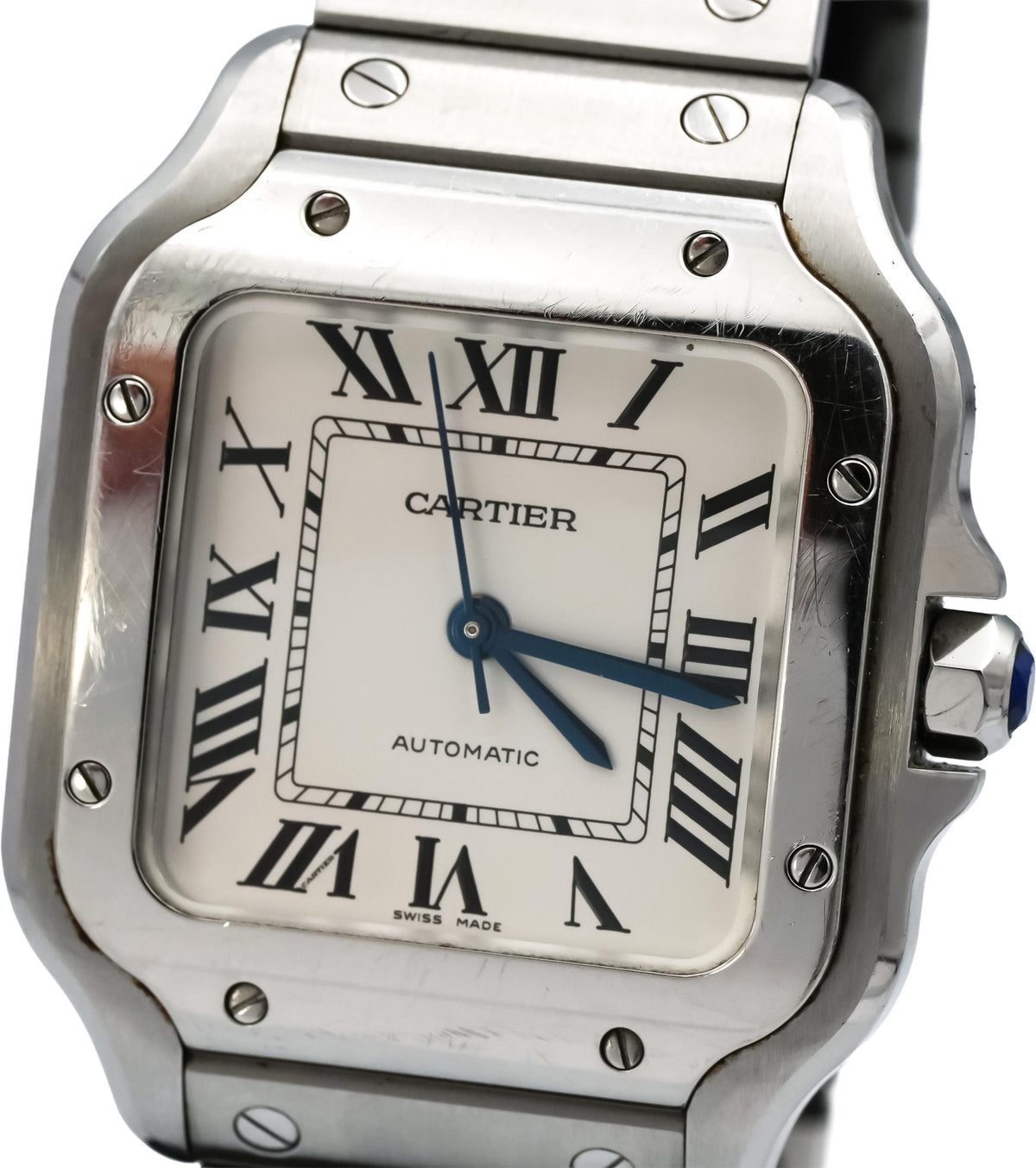 CARTIER Stainless Steel Santos De Cartier Medium 35mm Automatic Watch Ref 4075