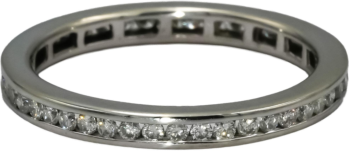 14k White Gold VS Round Channel Set Diamond Eternity Band Ring 0.50CT Size 6.5
