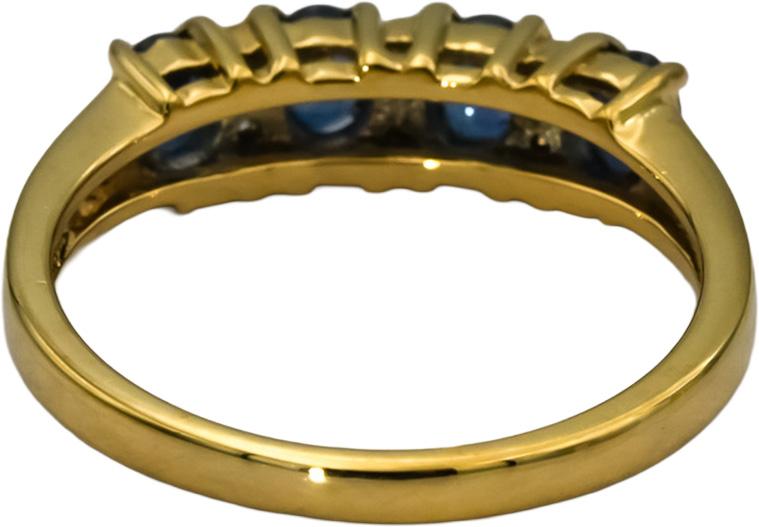 10k Yellow Gold VS Diamond and Sapphire Band Ring 0.75CT Size 7.5