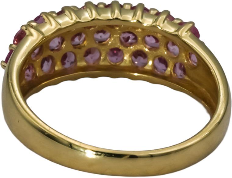 14k Yellow Gold Pink Topaz Pave Band Ring 1.50CT Size 8