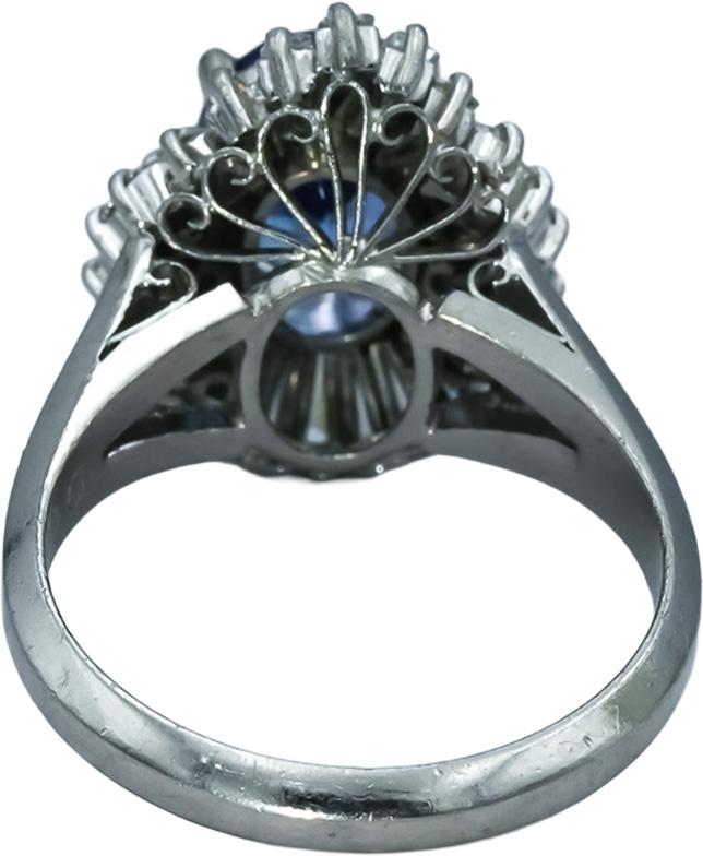 Platinum VS Diamond and Tanzanite Cocktail Ring 3.01CT Size 6.5