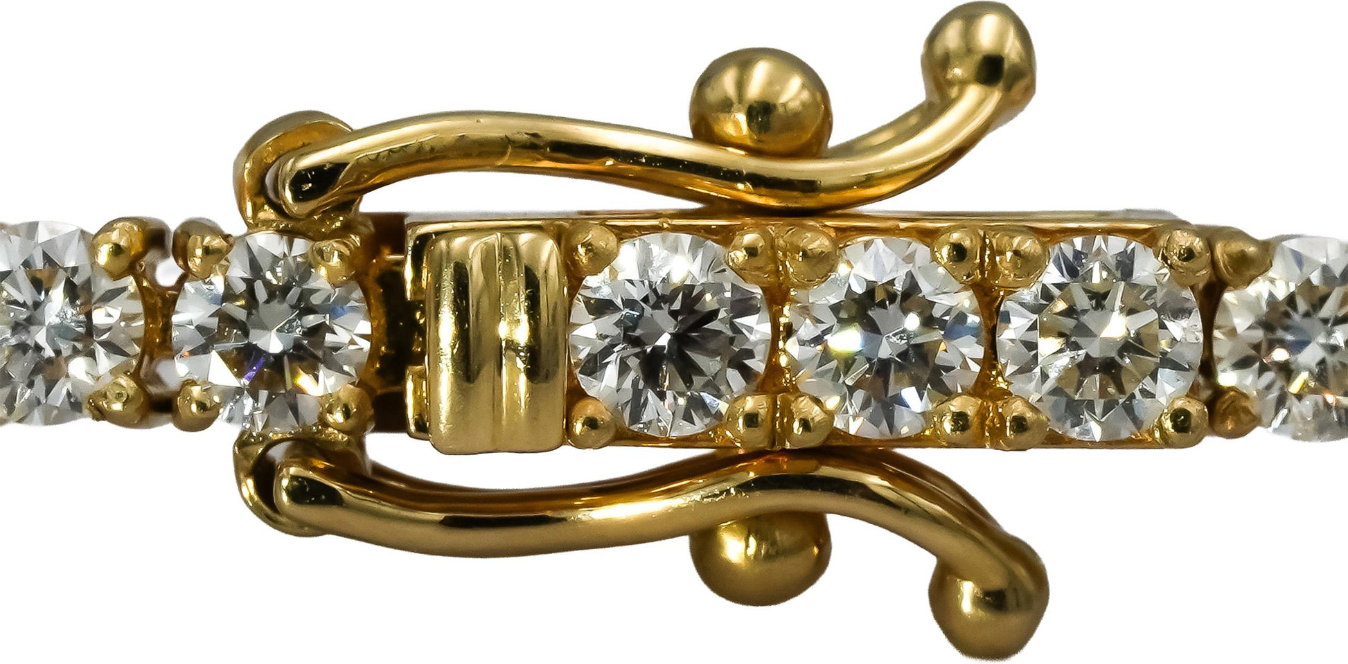 14k Yellow Gold VS Round Diamond Tennis Bracelet 4.92CT