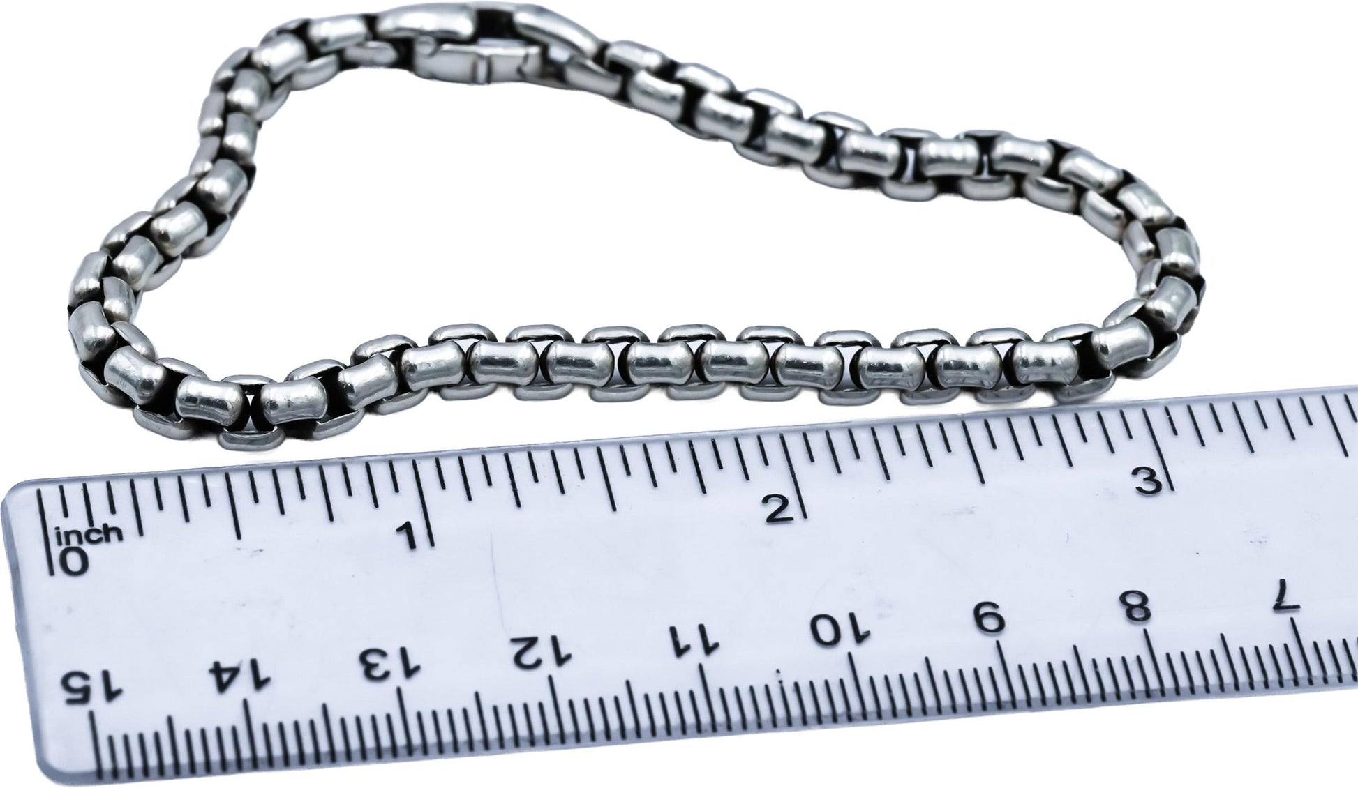 DAVID YURMAN Sterling Silver Box Chain Link Bracelet 5.0mm Wide 425.00 Retail