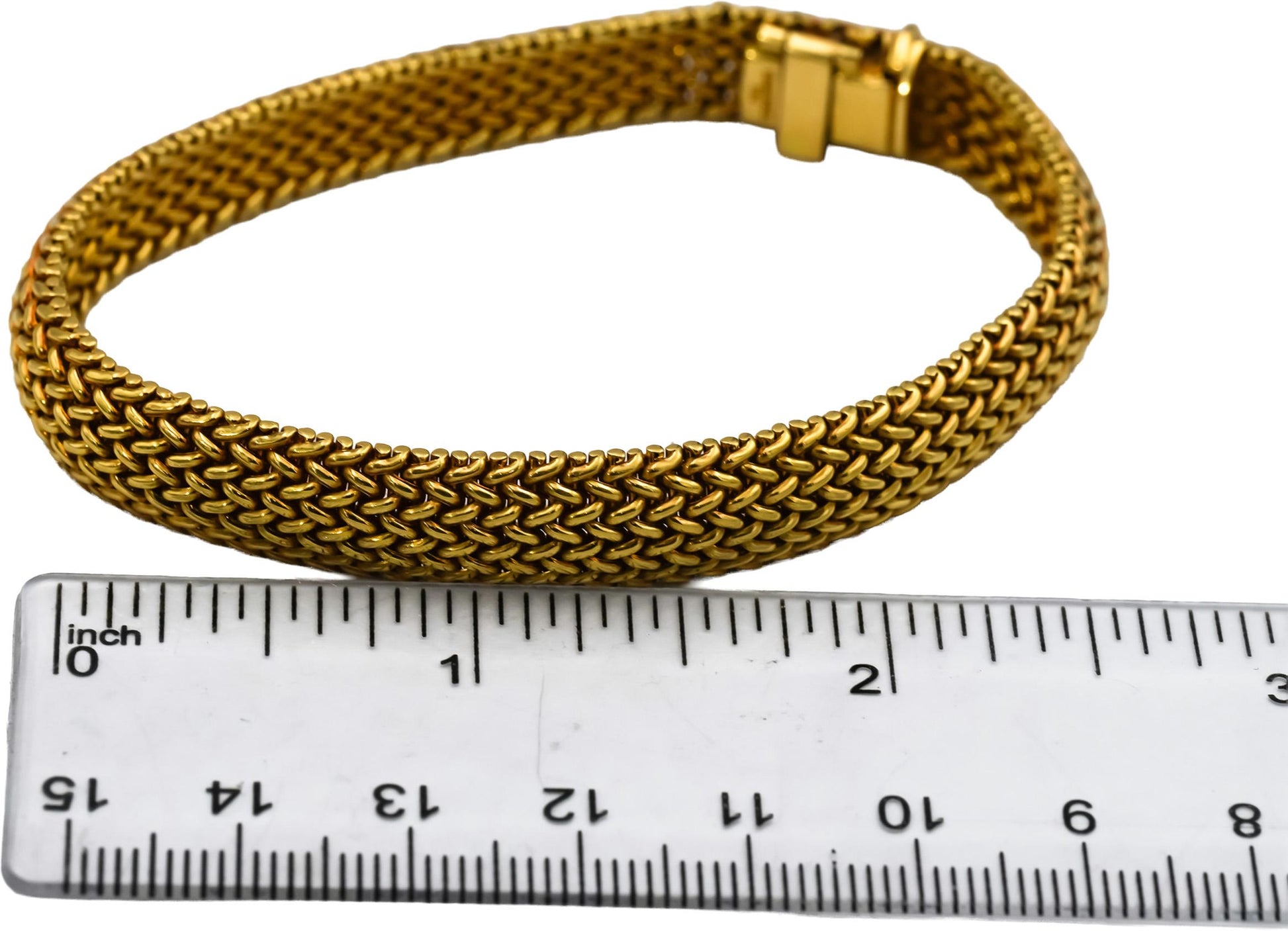 TIFFANY & CO. 18k Yellow Gold Mesh Bracelet 9.5mm Wide