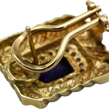 14k Yellow Gold Diamond and Amethyst Earrings 2.55CT