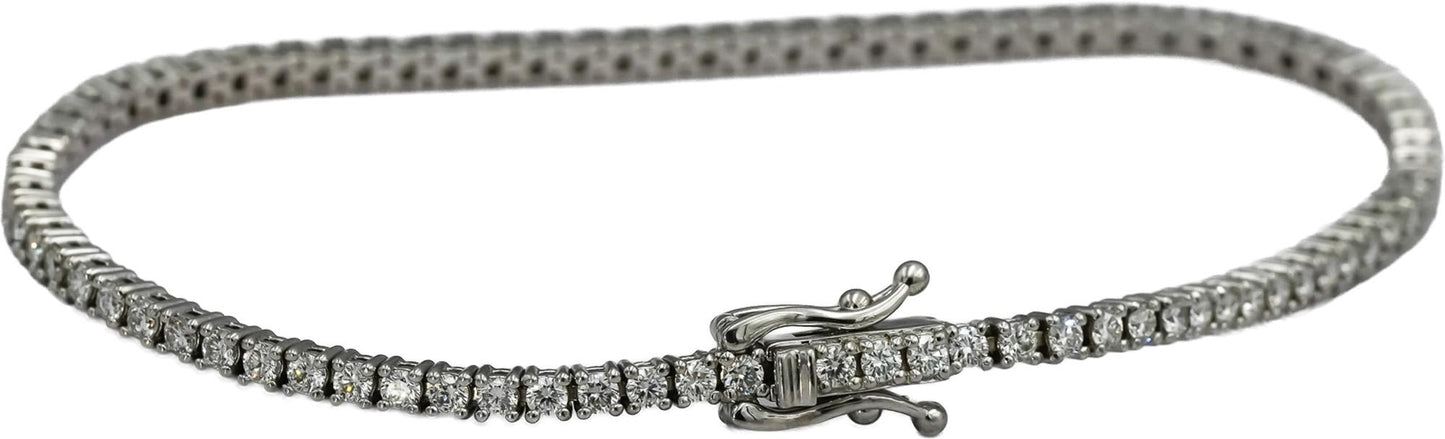 14k White Gold VS Round Diamond Tennis Bracelet 2.07CT